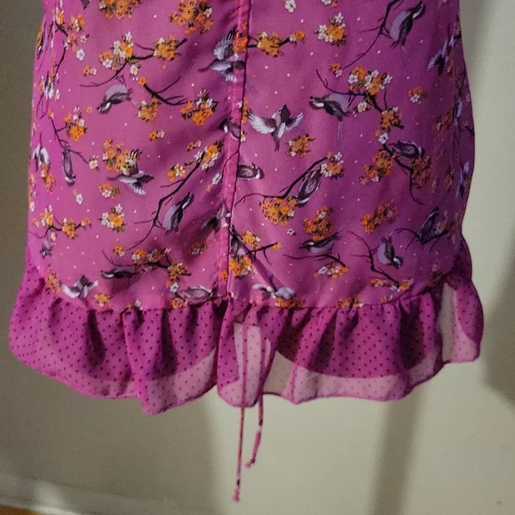 SOLD. Belle du Jour "Into the Woods" Semi-Sheer Tie-Waist Top - Picture 3 of 12